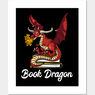 Book Dragon Reading Posters and Art